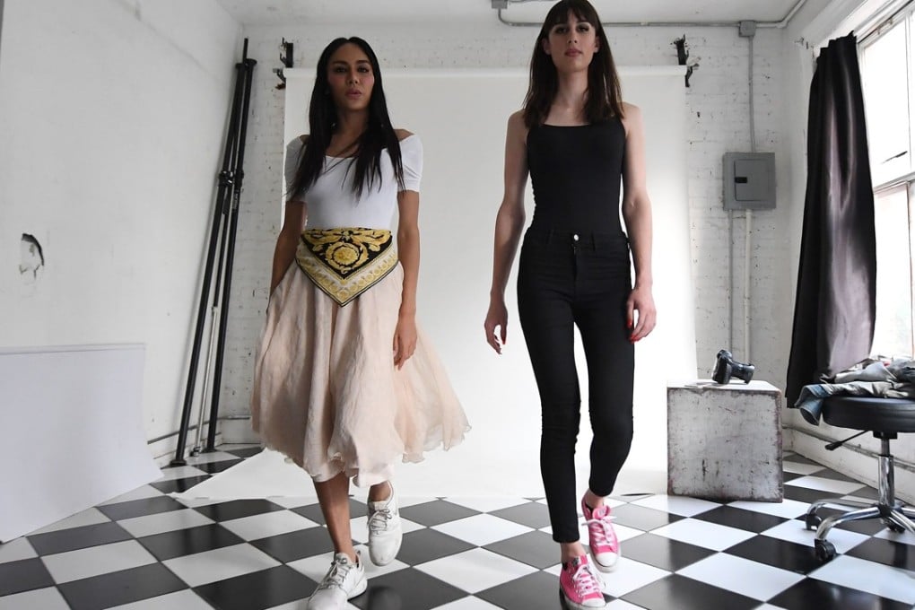 Peche Di (left), model and founder of a transgender model agency, with transgender model Dusty Rose from Alabama. Photo: AFP