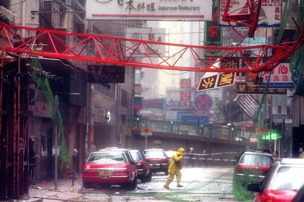A Wan Chai street after Typhoon York hit Hong Kong in 1999. Picture: Martin Chan