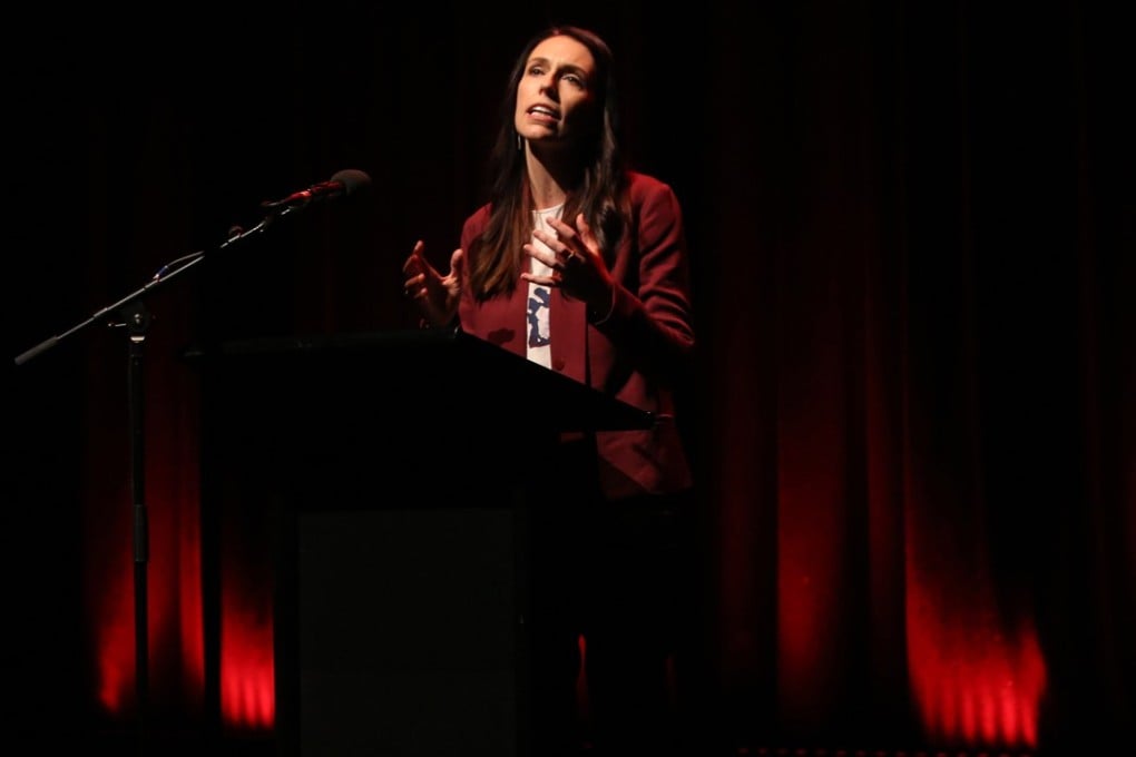 Jacinda Ardern speaks at a Labour Party rally ahead of the country’s general election. Photo: AFP