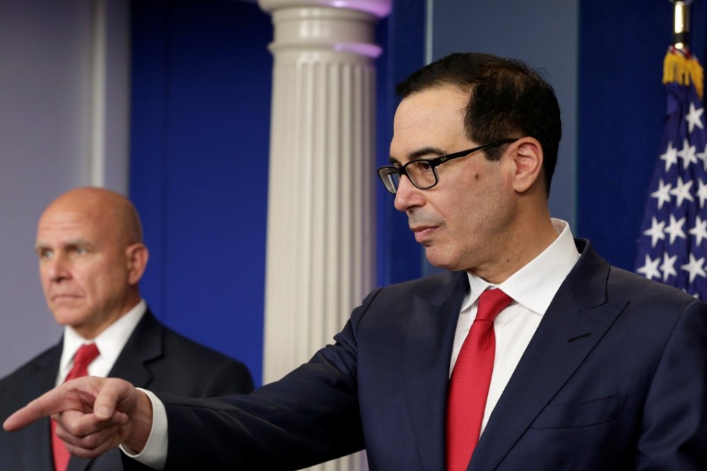 US Treasury Secretary Steve Mnuchin makes a point during a press briefing in Washington. The US Treasury Department is the lead agency behind the Committee on Foreign Investments in the United States (CFIUS). Photo: Reuters