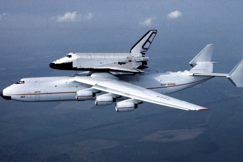 A file picture of a Ukraine-made heavy cargo AN-225 Mriya aircraft, designed at the Antonov design centre in 1988, transporting a Soviet-designed Buran space shuttle. Motor Sich supplies engines for Antonov aircraft. Photo: AP