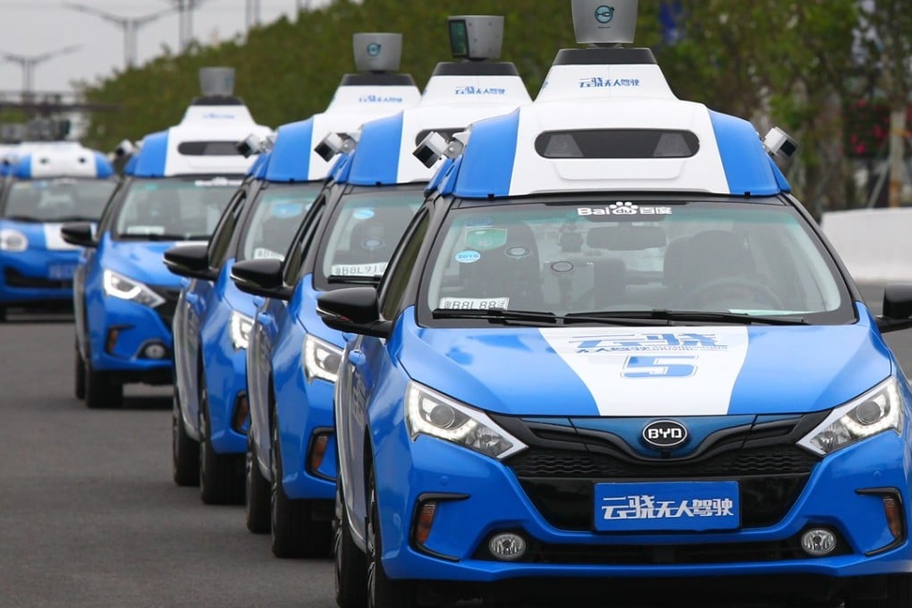 A convoy of Baidu driverless cars pictured in Wuhen last November at the 3rd World Internet Conference Wuzhen Summit. Photo: Simon Song