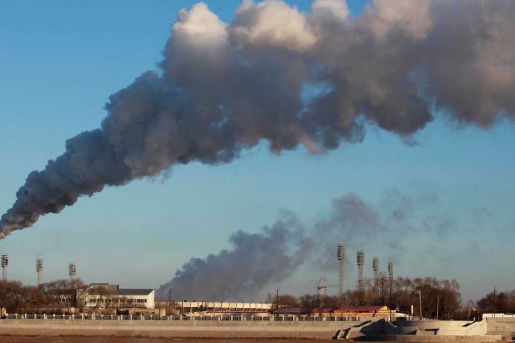 Smoke billows from a heating factory in Heihe, in China's Heilongjiang province. In November, China will launch its nationwide carbon trading platform, set to become the world’s largest carbon trading market. Photo: AFP