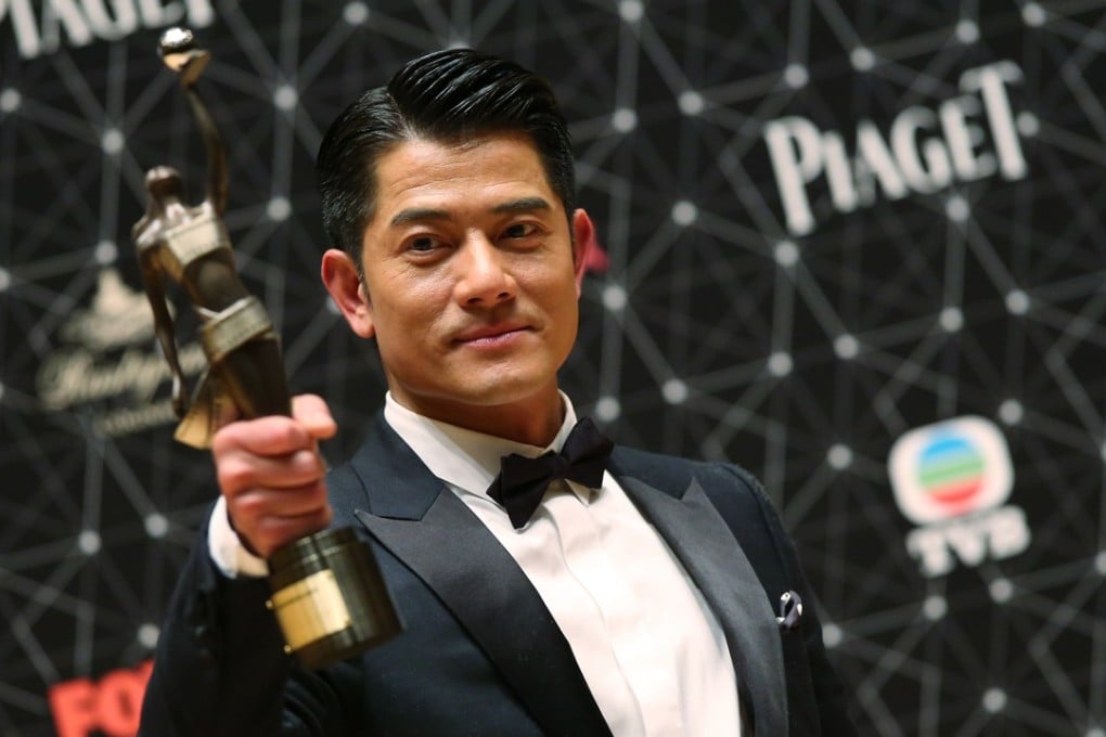 Aaron Kwok wins the best actor prize at the 35th Hong Kong Film Awards in 2016. Photo: Edward Wong