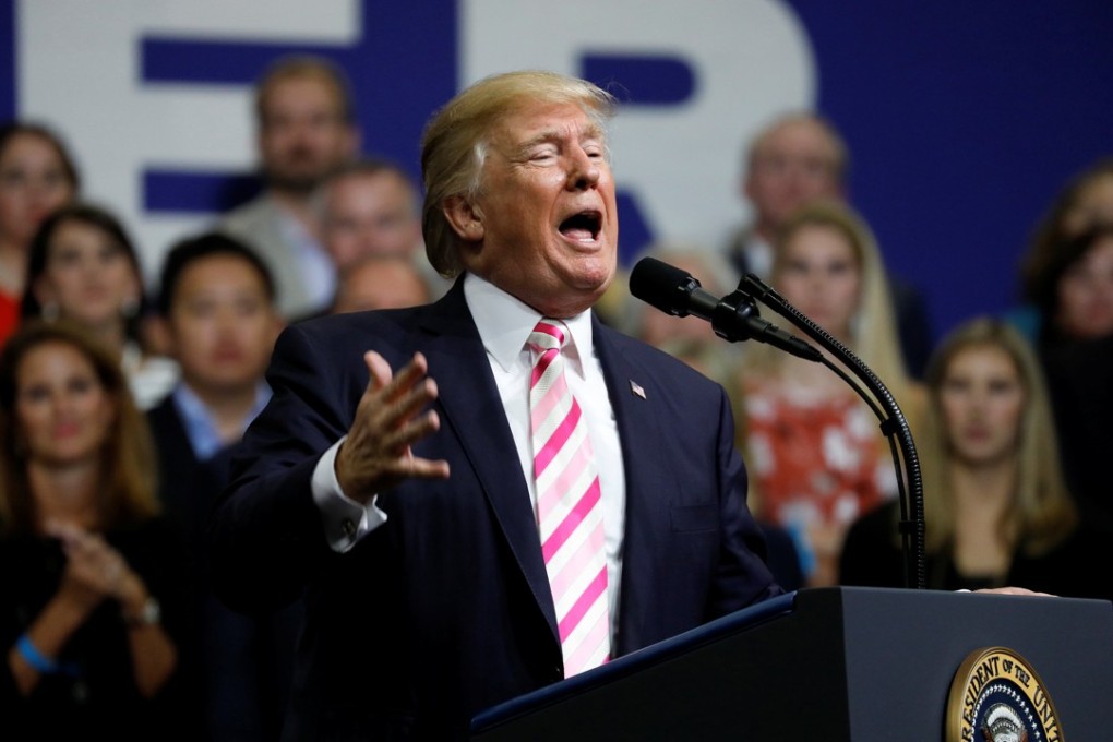 US president Donald Trump speaks at a campaign rally in Alabama. Photo: Reuters