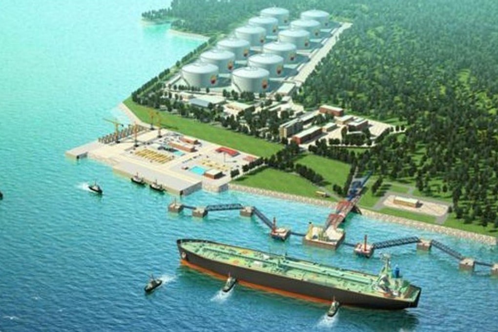An artist’s impression of how the deep water port at the KyaukPhyu Special Economic Zone in Myanmar will look once completed. A consortium led by China’s Citic group is the largest investor in the US$7.3 billion scheme. Photo: Handout