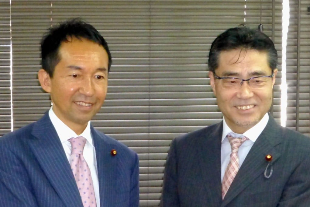 Mineyuki Fukuda (left) and Masaru Wakasa. Photo: Kyodo