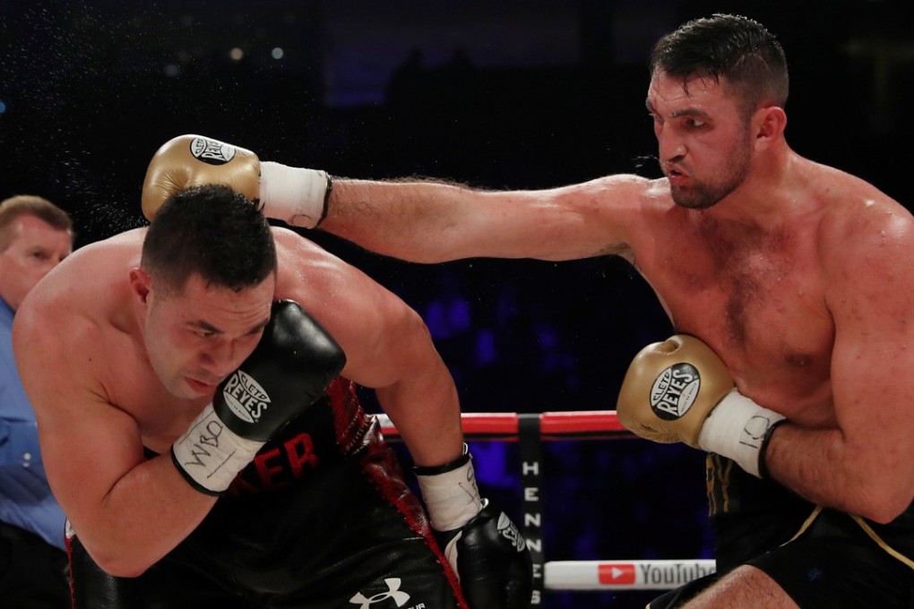 Hughie Fury in action during his victory over Joseph Parker. Photo: Reuters