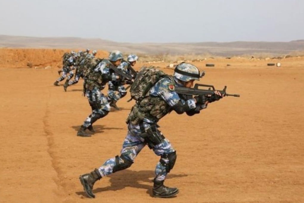Chinese troops based in Djibouti staged a live-fire drill less than two months after arrival in the African nation. Photo: Handout