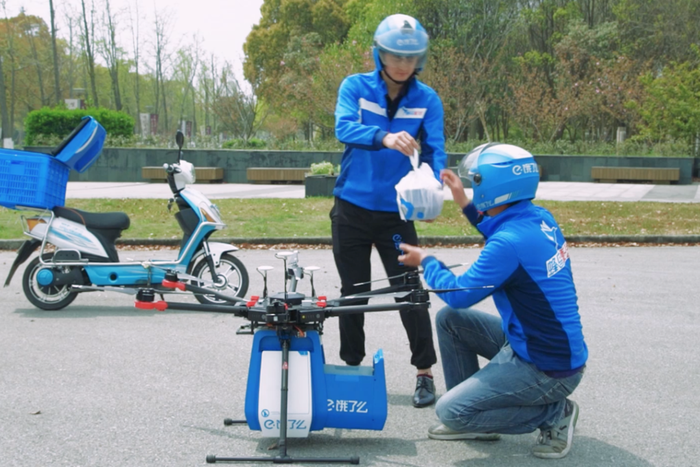 The Chinese start-up claims the E7 can carry up to 6 kilos of food and fly as far as 20 kilometres at a maximum speed of 65km per hour. Photo: SCMP handout