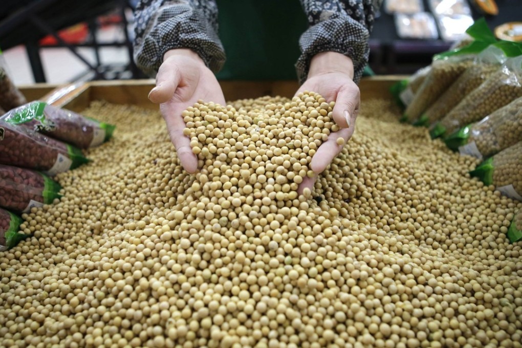 Soybeans for sale at a supermarket in Wuhan, Hubei province. Last year the mainland imported 80 million tonnes of soybean. Photo: Reuters