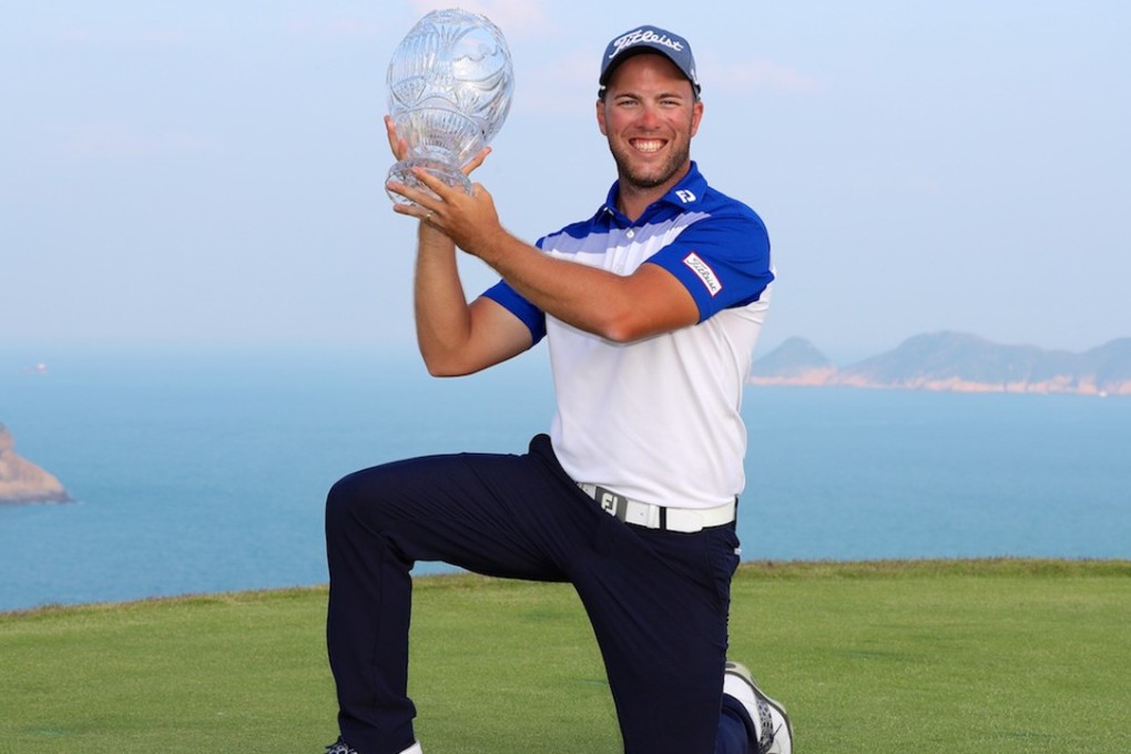 Australian Daniel Nisbet winning the inaugural Clearwater Bay Open in Hong Kong in 2016. Photo: PGA Tour
