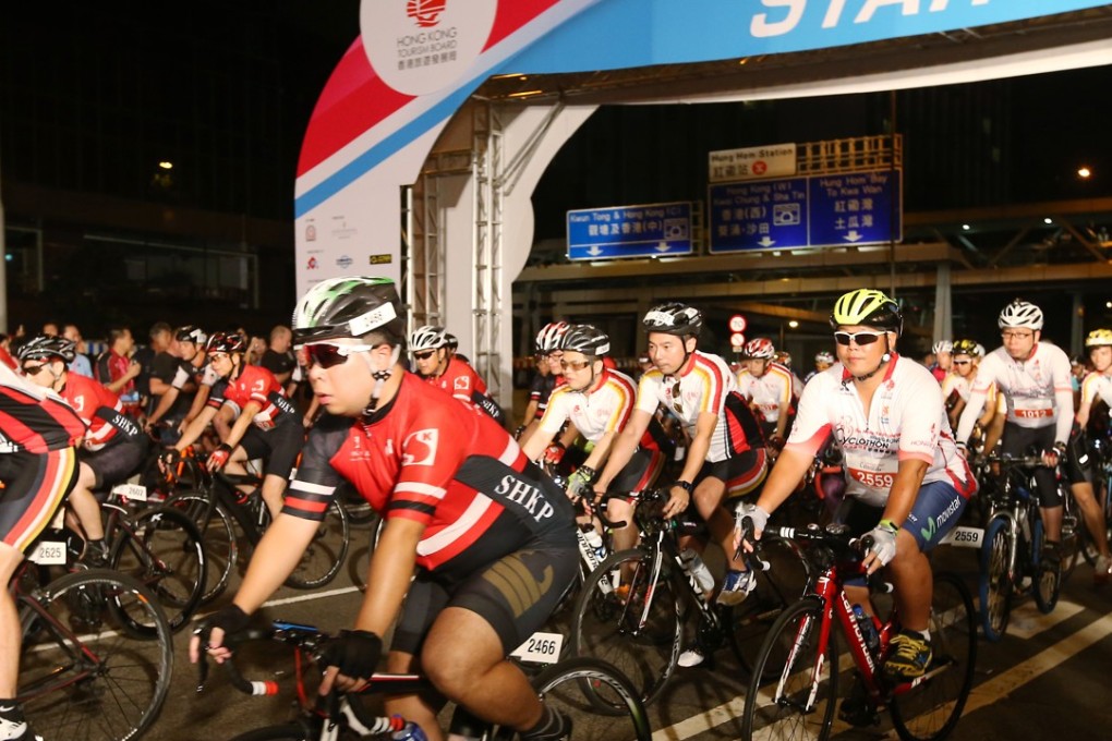Cyclothon participants in Tsim Sha Tsui last year. Photo: Dickson Lee