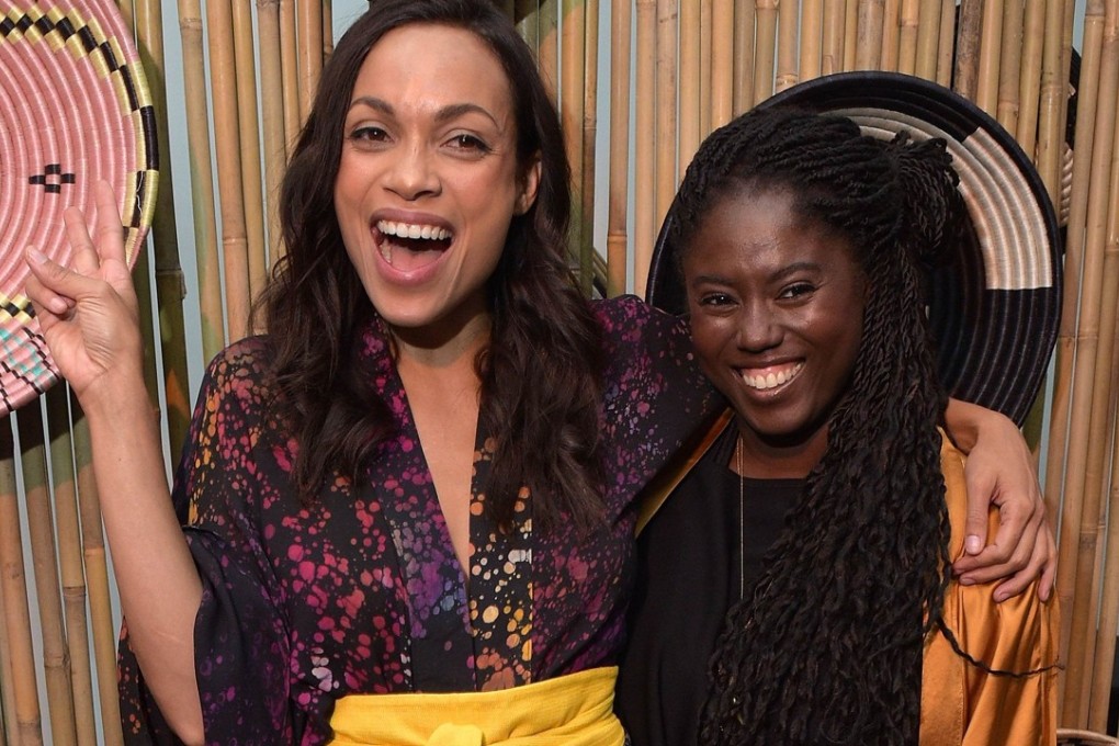 Rosario Dawson (left) and Abrima Erwiah at the Studio 189 fashion show during this month’s New York Fashion Week. Photo: AFP