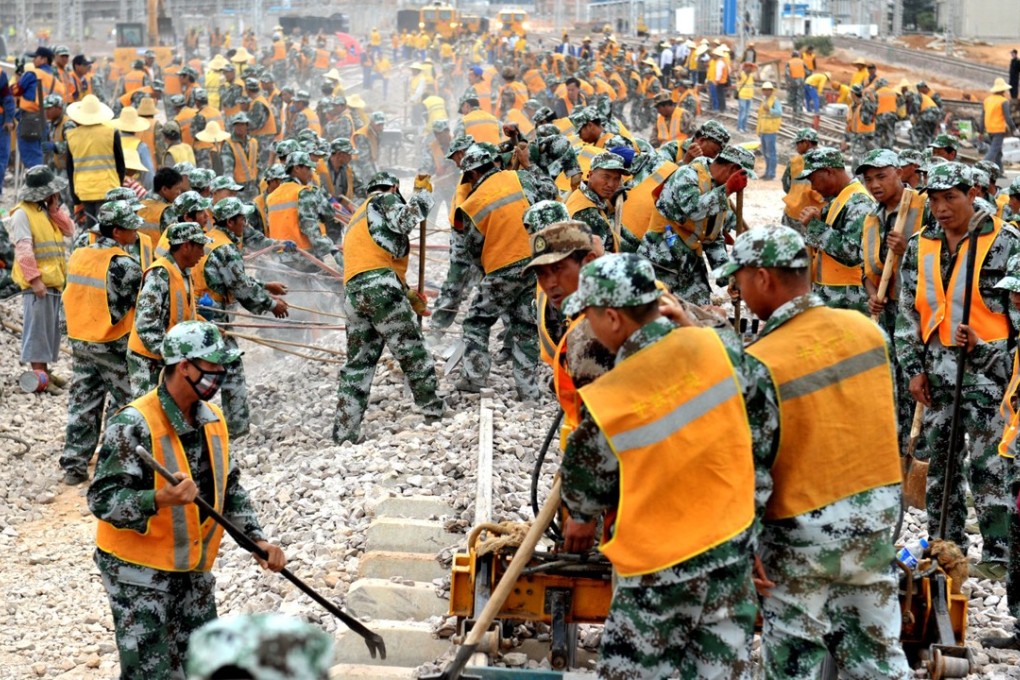 Furious construction activity at Kunming East Railway Station in Kunming, capital of southwest China's Yunnan Province in May. The station is expected to streamline the passenger and cargo railway transport in Yunnan. Photo: Xinhua