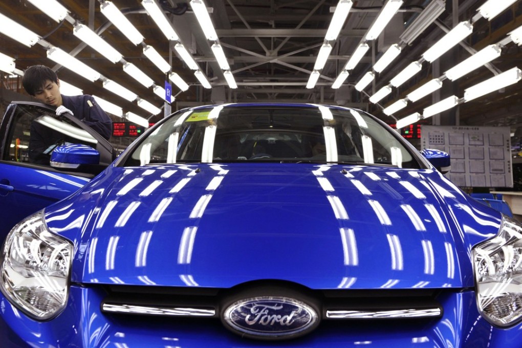 A worker on an assembly line at a Ford plant in Chongqing. Vice-Premier Wang Yang says China needs to shift investment focus to the service sectors, the central and western regions and to high value-added sectors. Photo: Reuters