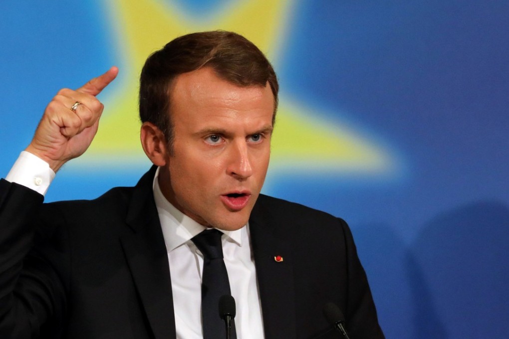 French President Emmanuel Macron delivers a speech to set out plans for reforming the European Union at the Sorbonne in Paris, France, on September 26, 2017. Photo: Reuters