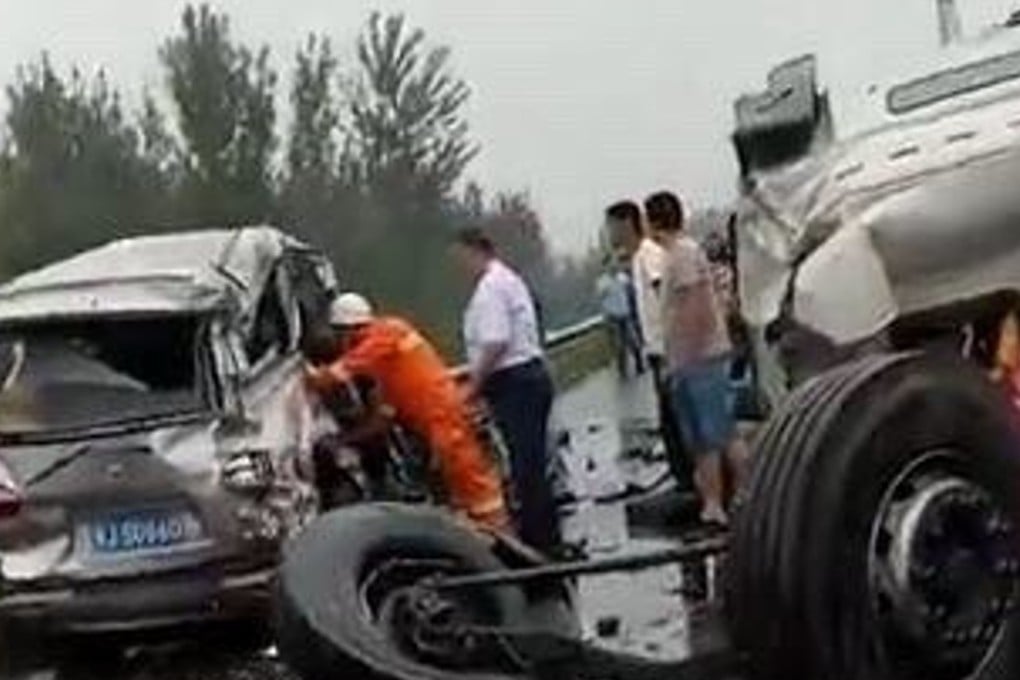 Vehicles were seriously damaged in the collision. Photo: Handout