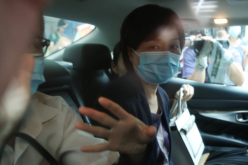 Undersecretary for Education Christine Choi leaves the Queen Elizabeth Hospital after her son’s death on September 7. Picture: Sam Tsang