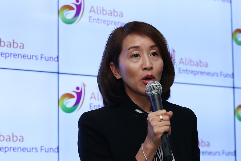 Cindy Chow, Executive Director, of the Hong Kong Alibaba Entrepreneurs Fund, attend Alibaba Hong Kong Entrepreneurs Fund Demo Day Representatives of Portfolio Companies at Times Square in Causeway Bay . Photo: SCMP / Nora Tam