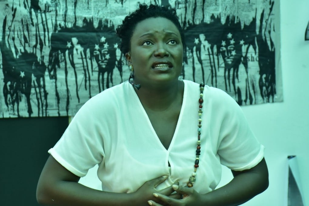 Playwright, director and performer Donna Ogunnaike in Strelitzia, which physically immerses the audience in a multisensory diary of self-discovery through a journey into the public and private history of the Nigerian people.