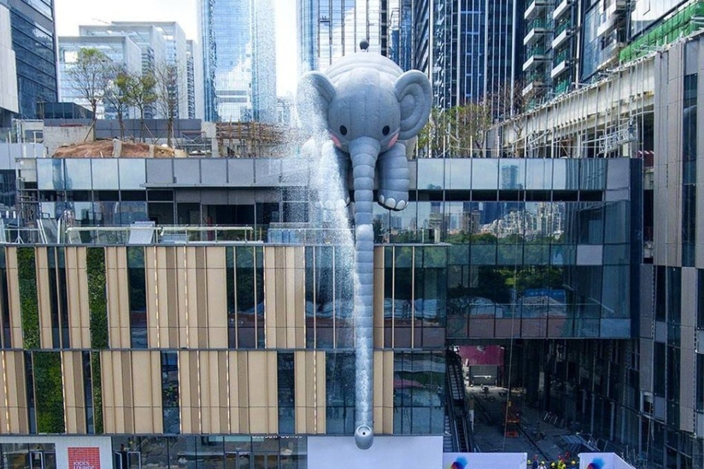 Bubblecoat Elephant sits on top of the MixC World Mall in Shenzhen. Photo: AllRightsReserved