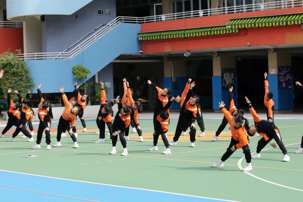 Students get a lesson in physical exercise at the Yaumati Catholic Primary School, in January last year. Photo: Edward Wong