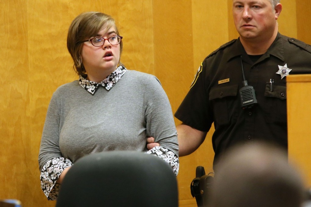 Morgan Geyser entering the courtroom in Waukesha. Photo: TNS
