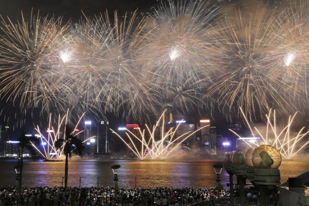 The fireworks were launched over Victoria Harbour in Tsim Sha Tsui. Photo: Dickson Lee