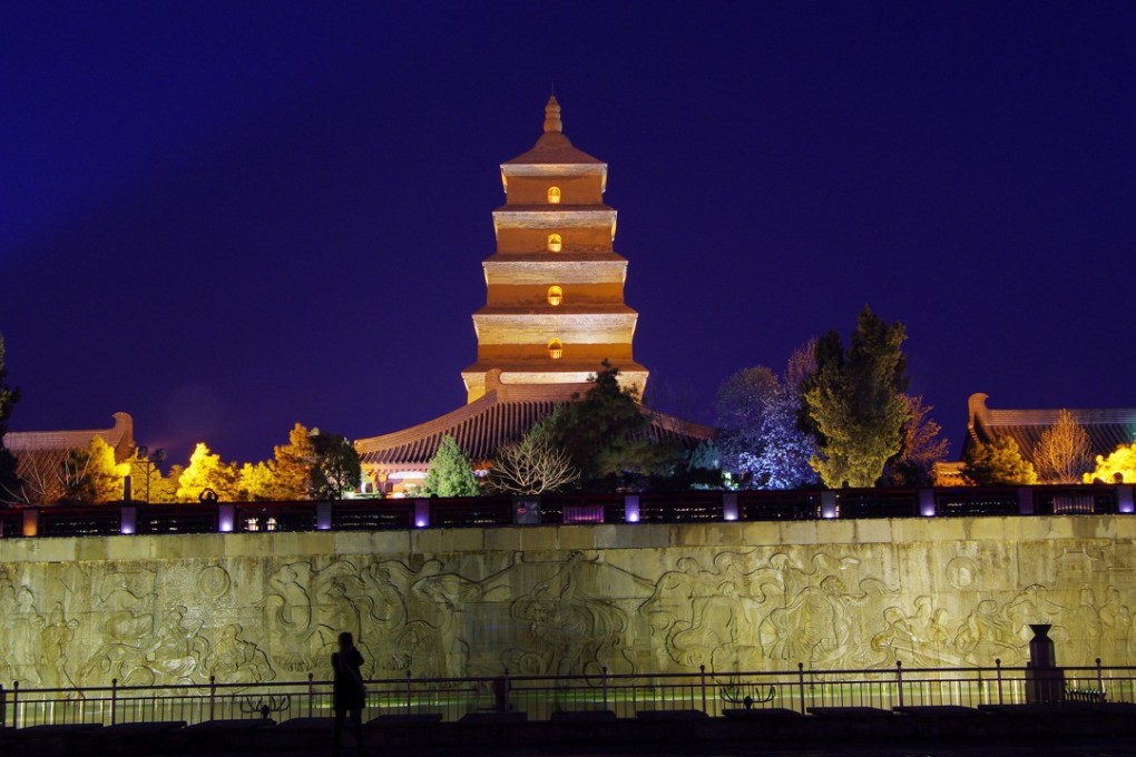 Dayan Pagoda seen at night in Xian, Shaanxi province, China. Home prices in the city have surged in the past year. Photo: Reuters
