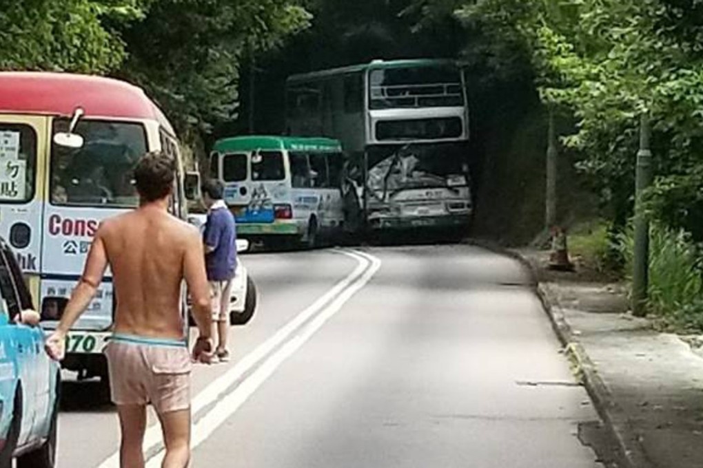 The incident on Tai Tam Road caused traffic congestion on Sunday. Photo: Facebook