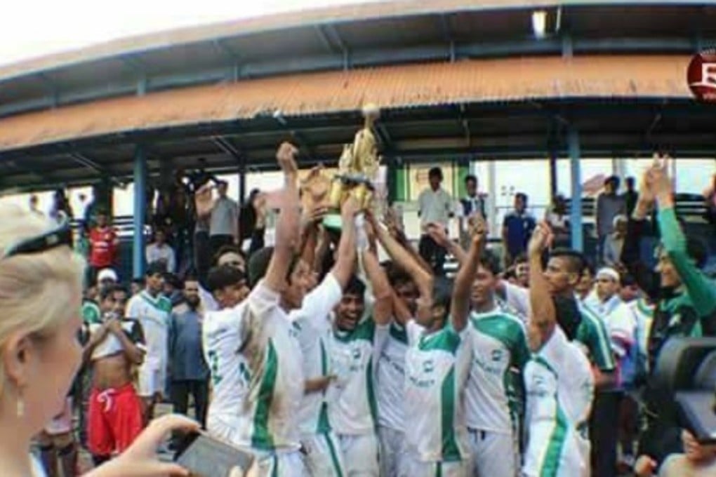 Rohingya FC players celebrate a victory. Photos: Rohingya Youth Forum