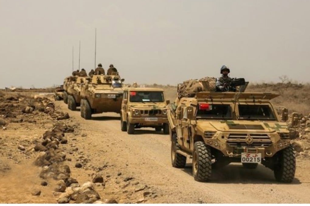 Chinese troops based in Djibouti staged a live-fire drill, less than two months after moving there. Photo: Handout