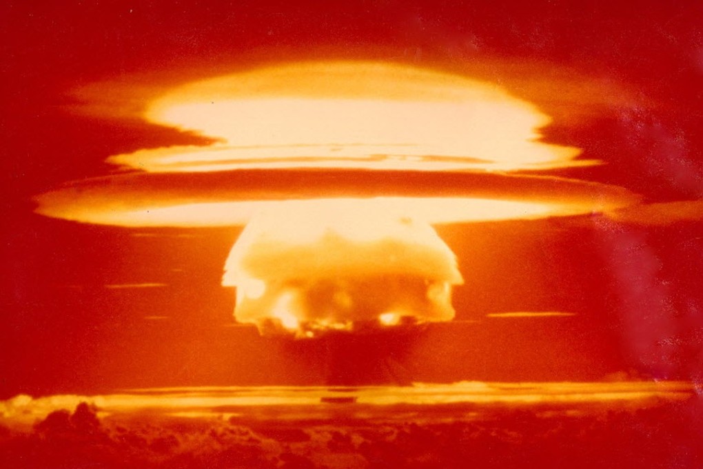 The US Castle Bravo H-bomb explosion on March 1, 1954, above the Marshall Islands in the Pacific Ocean. Photo: US Department of Defence
