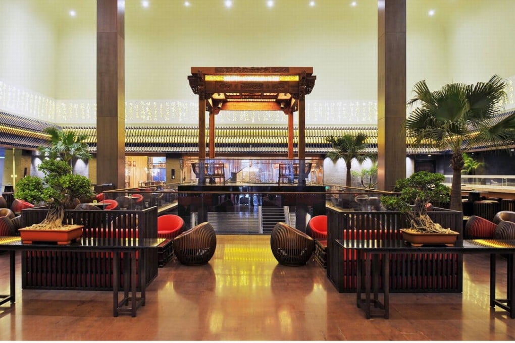 The lobby at the Jumeirah Himalayas Shanghai in Pudong.