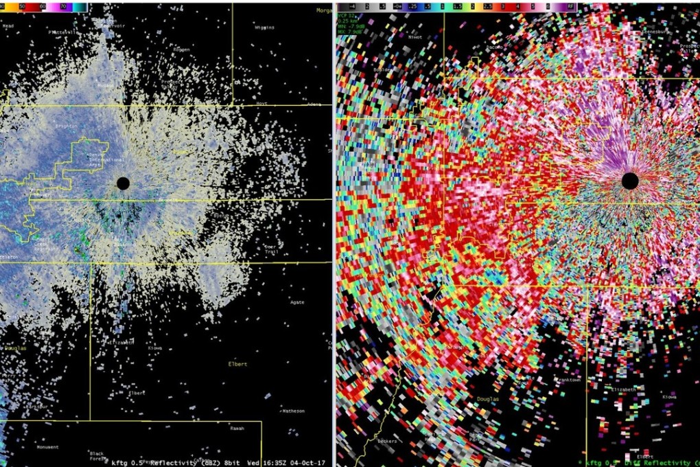 A huge swarm of butterflies lights up weather radar screens as they pass over Denver, in images shared by the National Weather Service, Boulder. Photo: Twitter / @NWSBoulder