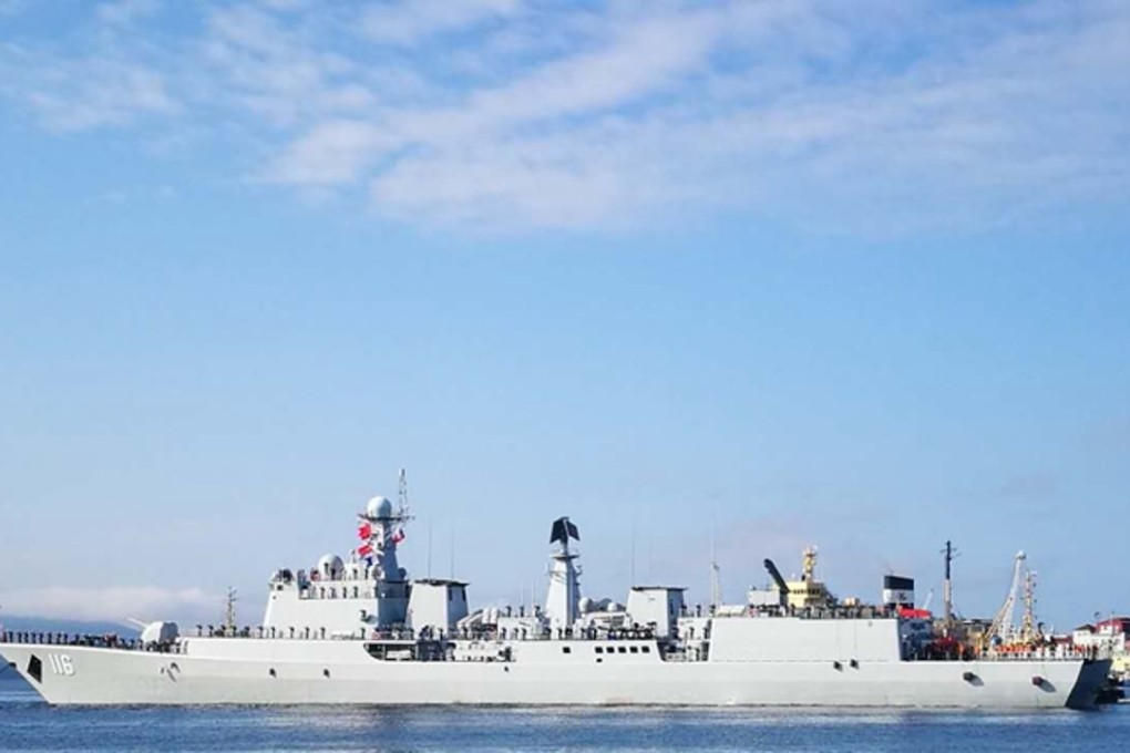A Chinese warship pictured off the coast of Vladivostok at the start of the joint Sino-Russian training exercise. Photo: Handout