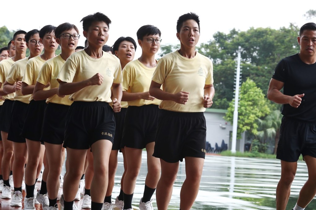 Physical training at the Hong Kong Customs and Excise Training School in Tuen Mun on Wednesday. Photo: Nora Tam