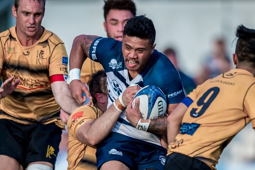 HKFC’s Nathan de Thierry puts in the hard yards in his side’s win over the Tigers in the Hong Kong Premiership. Photo: HKRU