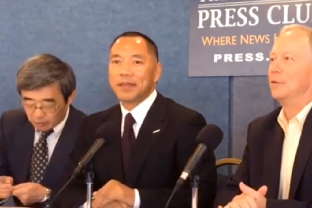 China accuses Guo Wengui of presenting forged documents during his appearance at the National Press Club in Washington on Thursday. Photo: Handout