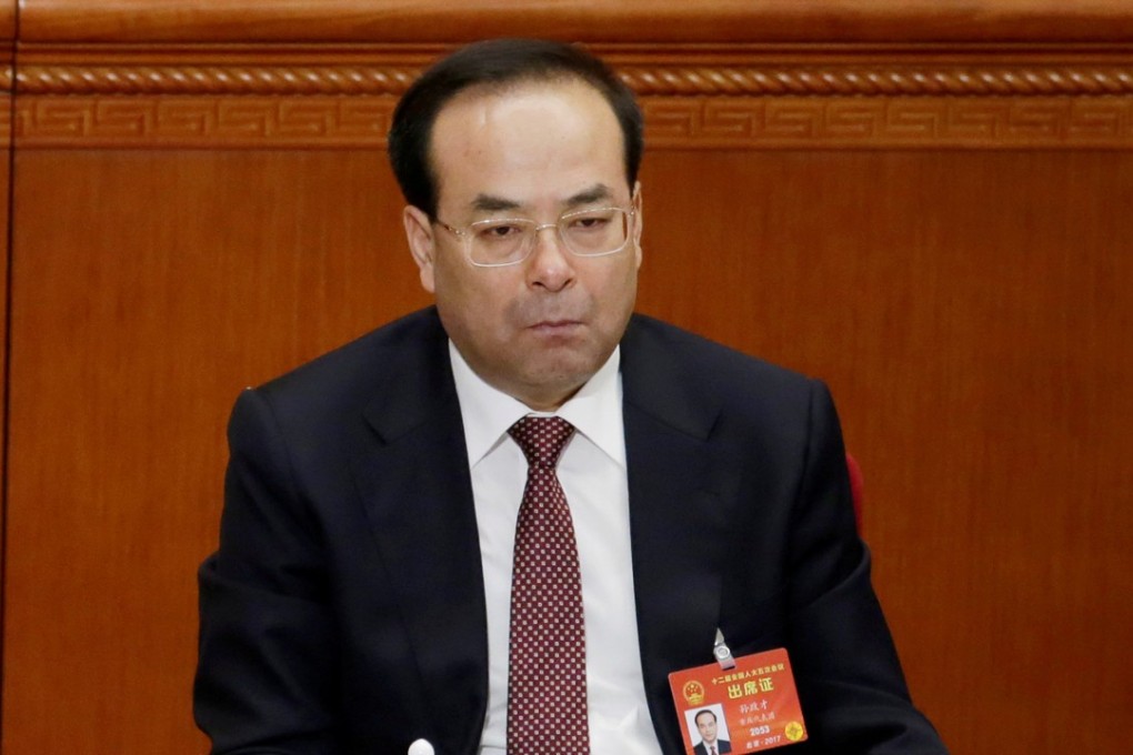 Former Chongqing Municipality Communist Party secretary Sun Zhengcai has been expelled from the Communist Party and faces prosecution. Photo: Reuters