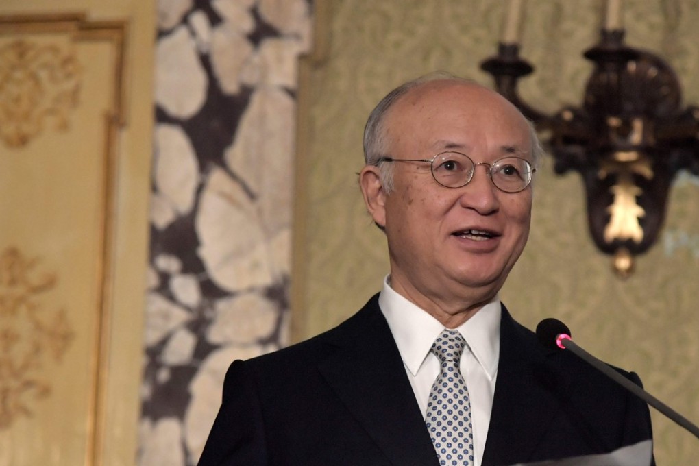 International Atomic Energy Agency Director General Yukiya Amano speaking in Rome on October 9, 2017. Photo: AFP