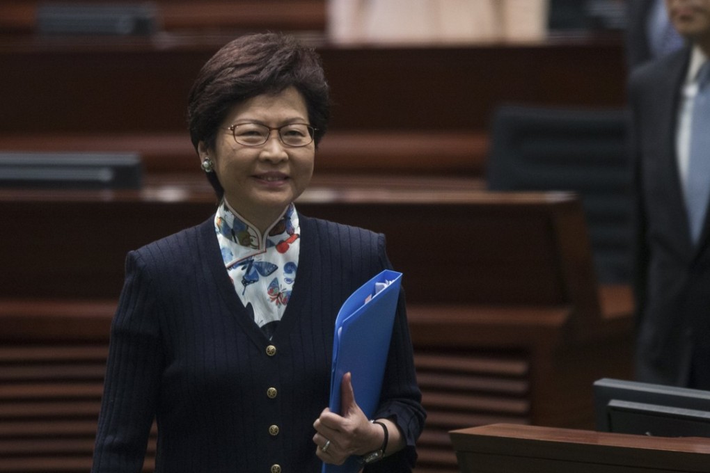 Hong Kong Chief Executive Carrie Lam Yuet-ngor is expected to extend the regular 45-minute press conference after her policy address to 75 minutes. Photo: EPA/ Jerome Favre
