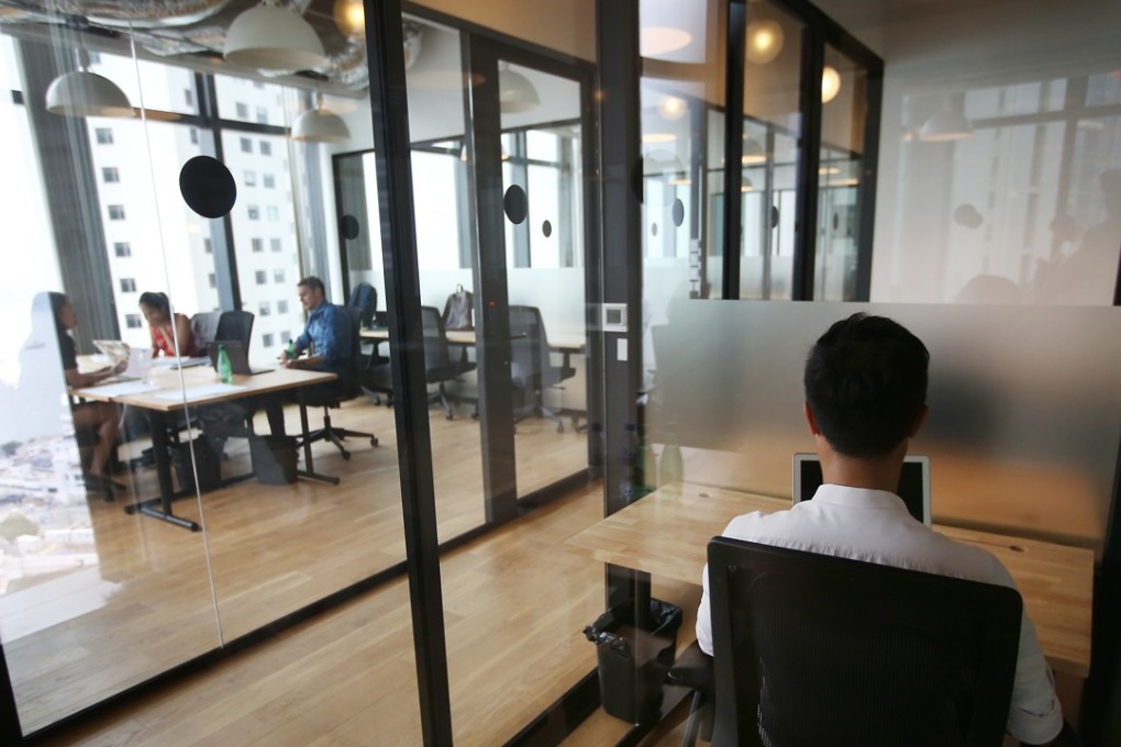 The interior of WeWork’s co-working space in Causeway Bay, Hong Kong. Photo: Edward Wong