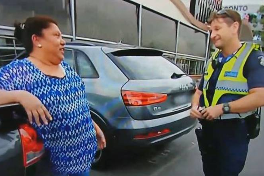 Both the unlicenced driver and the police officer enjoyed a good laugh. Photo: Facebook