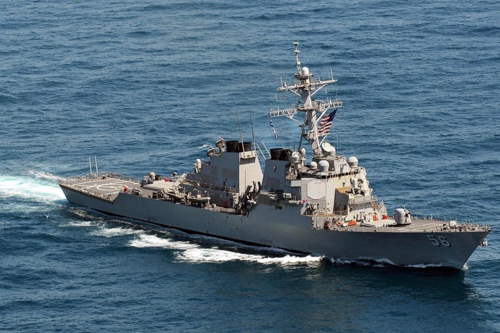 The USS John McCain went within 12 nautical miles of Mischief Reef in August. Photo: AFP