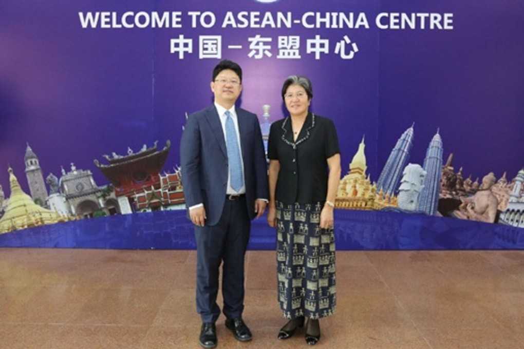 Bai Tian with Yang Xiuping, the secretary general of the Asean-China Centre. Photo: Internet