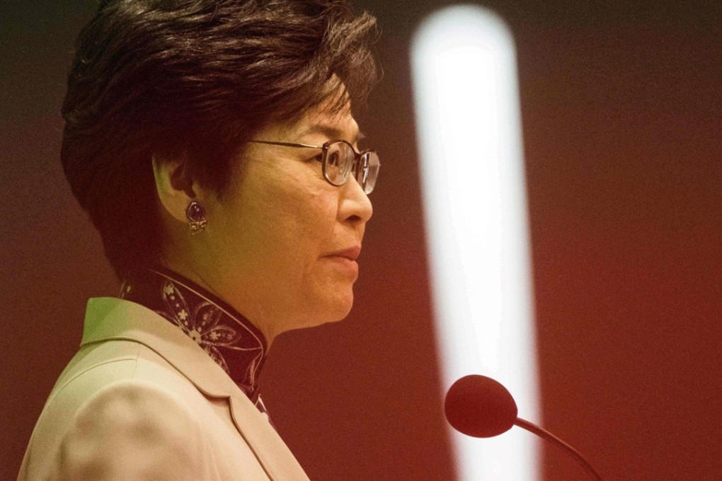 Hong Kong Chief Executive Carrie Lam answers questions during a press conference after her first policy address at the Legislative Council on Wednesday. Photo: AFP