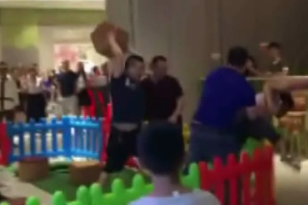 Footage of the confrontation at a children’s playground in a shopping centre circulated online. Photo: Handout
