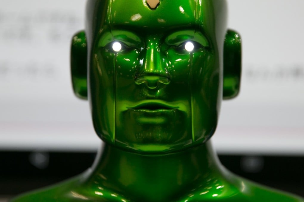 A “Bartifical Intelligence Carlsdroid” is seen on display during the Artifical Intelligence Exhibition and Conference in Tokyo, Japan, in June. Photo: EPA